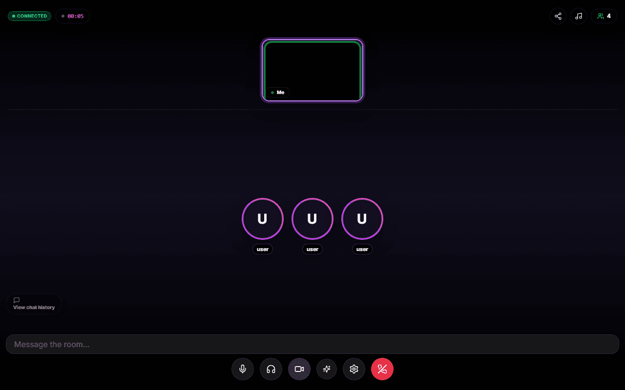 A Party Room call with ten people in one room